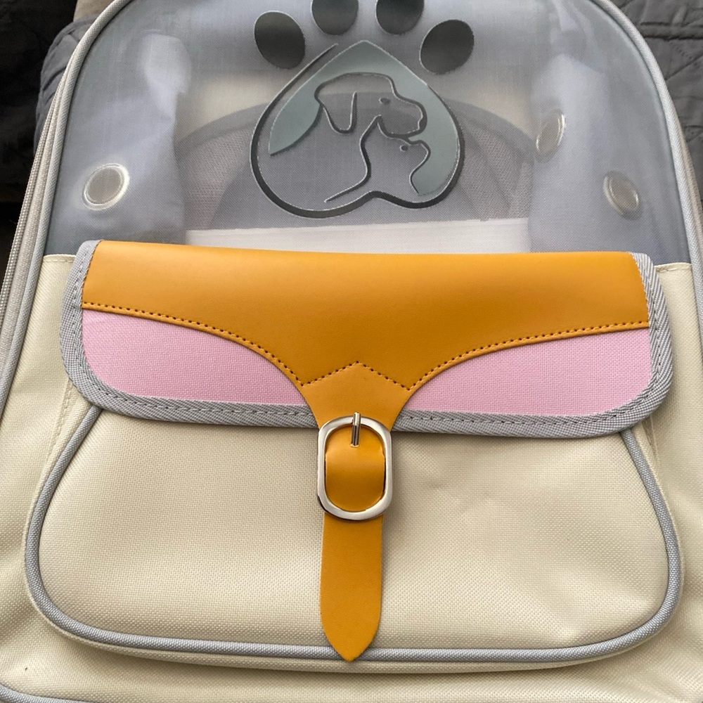 Stylish Cream and Pink Pet Carrier